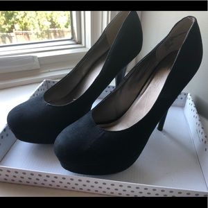 NWOT: Black Suede Stiletto Heels